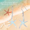 Starfish Earrings 925 Sterling Silver with Opal Fish Hoop Earrings
