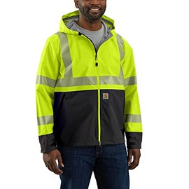 Carhartt Men's Big & Tall High Visibility Storm Defender Loose Fit Midweight Class 3 Jacket, Brite Lime, 4X-Large
