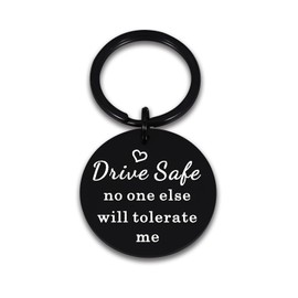 10 Year Anniversary Keychain Gifts for Him, Drive Safe Keychain for Him Boyfriend, White Elephant Gifts Stocking Stuffers for Men Boyfriend, Boyfriend Gift Ideas, Anniversary Wedding Gifts for Men
