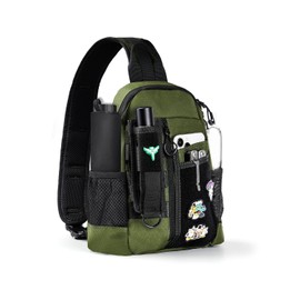 VIPERADE CHS1 EDC Chest Bag Men's Shoulder Bag, Lightweight Sling Bag, Small Sling Backpack with Adjustable Shoulder Strap, Multipurpose Crossbody Bag, Shoulder Bag, Small Shoulder Bag, Green