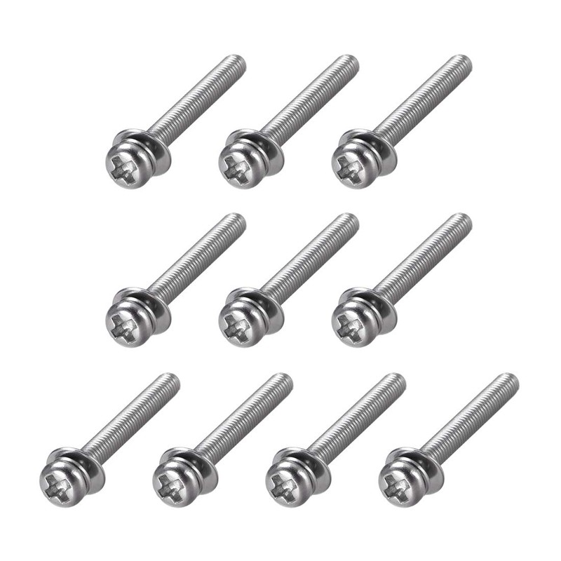 sourcing map M3 x 25mm Stainless Steel Phillips Pan Head