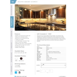 American Lighting LED Complete 2 Collection Linking Cable, 18AWG Wire with Male/Female Molex Connectors, cETLus Listed White, 1-Pack, ALC-EX12-WH