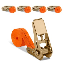 Tie Down Straps with Ratchet 2 m - Pack of 4 Ratchet Straps, Adjustable Lashing Straps with Clamping Lock, Extremely Robust Lashing Strap for Car, Sack Truck, Motorcycle, Luggage Packages, Camping,