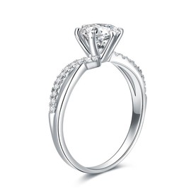 Women's 925 Sterling Silver Engagement Ring Wedding Rings Women 1.15 Carat 7A Cubic Zirconia Ring with Gift Box Engagement Wedding Gift, Non-precious metal