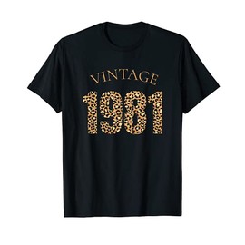 Vintage Women Leopard Print 1981 40th Birthday T-Shirt