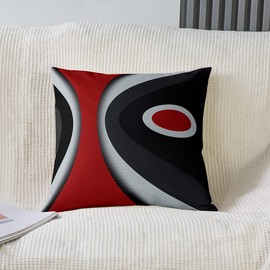Modern Abstract Cushion Covers 40 x 40 cm Set of 2 Cushion Covers Red Stripes Grey Black White Cushion Cover for Living Room Bedroom Acrylic Bold Grey Sofa Cushion Couch Cushion for Sofa Couch