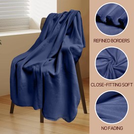 24 Pcs Fleece Blankets Bulk 60 x 50 in, Soft Lightweight Throw Blankets in Bulk Large Cozy Wool Blankets for Wedding Bed Couch Use Gifts & Home, Homeless Men Women(Blue)