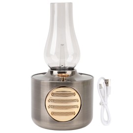 Retro Kerosene Lamp Bluetooth Speaker Vintage Lantern Bluetooth5.0 Speaker Decorative Desk Lamp Speaker for Bedroom Silver White