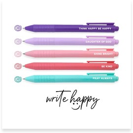Doodle Beads Write Happy Five Piece Gel Pen Set, Think Happy Be Happy