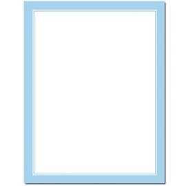 Basic Border Letterhead Laser & Inkjet Printer Paper - Pastels (Blue, 100 Pack)