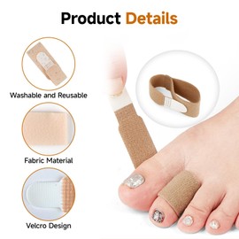 kclkda 15Pack Fabric Hammer Toe Corrector, kclkda Reusable Hammer Toe Splint for Broken ToeOverlapping ToesBent Toes, Fabric Buddy Toe Wrap for Adults&Children, Cushioned Bandages with Comfortable Support
