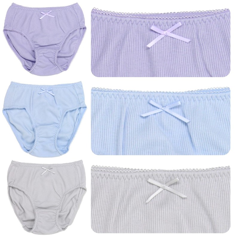 Garow Panties, Set of 5, Solid Color, Celestial Foot Lace,