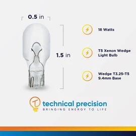 Technical Precision - Replacement Bulbs for Kichler Lighting 10574CLR by Technical Precision - 18W 12V Xenon Bulb - T5 Wedge Base Landscape Light Bulbs - 2800K Warm White - 10 Pack