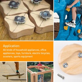 BOUMVID Einschlagmuttern M4 X 8mm, 50 Stück Einschlagmutter Schlagmuttern Gewindeeinsatz, DIN 6930 / ISO 6930g Kohlenstoffstahl Einschraubmutter mit 4 Einschlagspitzen für Holz Kunststoff