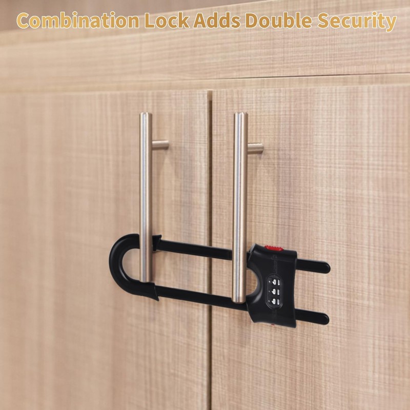 4 Pack U-Shaped Sliding Cabinet Locks Multifunctional Child Safety Lock
