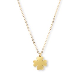 SWELRIES Four Leaf Clover Necklace - 18K Gold Plated Cute Shamrock Necklaces, Unique Dainty Heart Jewelry, Lucky Charm Pendant for Women