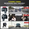 AIXXCUVQ Car 3Lens DVR 3-Channel Dash Cam Front and Rear