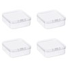 Leliafleury 6.4x6.4x2cm Transparent Plastic Organizer, 5Pcs Empty Mini Square Storage