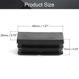 MroMax 50Pcs Rectangle PP Plastic End Caps, 1.57" x 0.79" (LxW), Black, Non-Slip, Furniture Leg Protectors