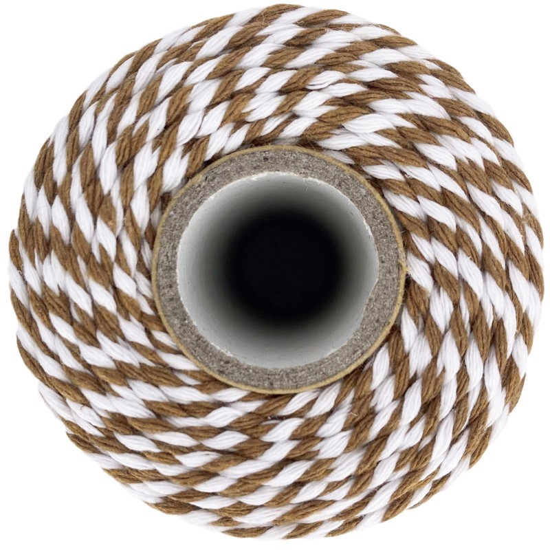 Cotton Twine Brown and White Baker String 2mm Thick 328