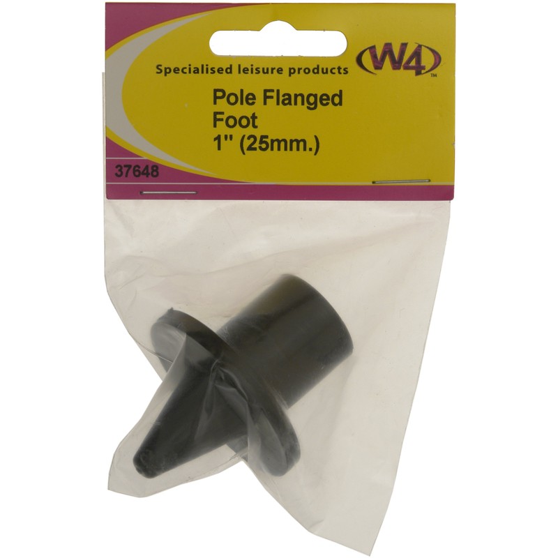 W4 Pole Flanged Foot - Black, 25mm