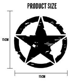 Car Stickers, Destroyed Military Star Sticker US Army, 4 Pieces Modified Five-pointed Vinyl Stickers for SUV, Truck, Motorcycle, Military, Star for SUV (Black, 15 x 15 cm)