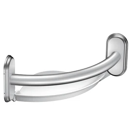 Moen LR2354DCH Bathroom Safety 9-Inch Curved Bathroom Grab Bar with Integrated Corner Shelf, Chrome