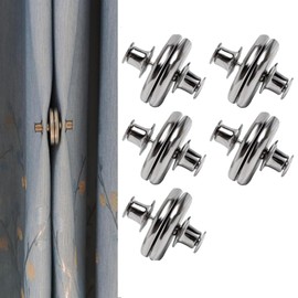 Beavorty 5 Pairs Curtain Magnets Closure Curtain Weights Magnets Button Drapery Magnetic with Back Tack 17mm for Preventing Light from Leaking Curtains from Being Blown Around