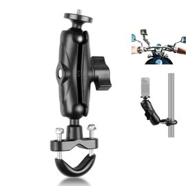 PULUZ Motorcycle Action Camera Handlebar Fixed Mount Rotatable Mount for Insta360 X4 X3 GO 3 Ace One RS U Shape Fixed Bike Mount Kit for GoPro Hero13 12 11 10 9 Osmo Action