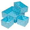 DRULINE Set of 4 Silk Storage Baskets Bathroom Basket Decorative