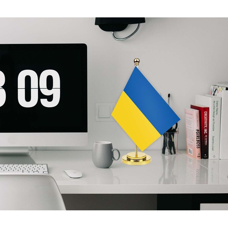 Ukraine Desk Flag, 30 cm Large Small Ukrainian Banner Outdoor,