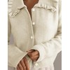 Arssm Womens Ruffle Collar Cardigan Cropped Button Down Open Front