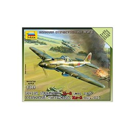Zvezda 6125 1:144 WWII Sovjet IL-2 Storm-Modellbausatz,Plastikbausatz, Bausatz zum Zusammenbauen, detaillierte Nachbildung, unlackiert, grün