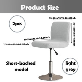 LIANGQI CHENNAN Set of 2 Bar Stools Protective Cover Stretch Chair Cover Bar Stool Covers Removable Washable Bar Chair Cover for Short Swivel Chair, Dining Room Chair, Bar Stool with Backrest (Light