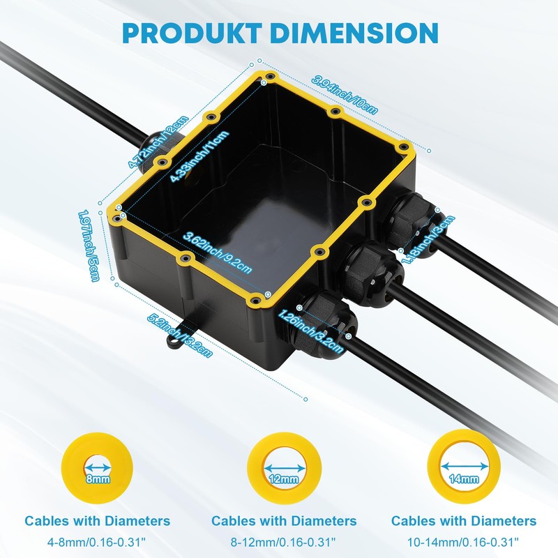 Junction Box IP68 Waterproof Cable Connector, Kohree Clamping Box for