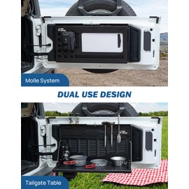 JOYTUTUS Tailgate Table for Wrangler JL JLU 2018-2024, Rear Trunk Foldable Cargo Shelf Storage Molle Panel Wrangler Camping Accessories, Support up to 88lb Storage Cargo Luggage Holder Carrier