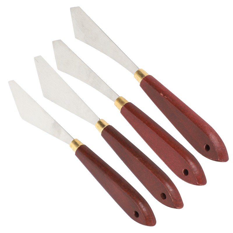 4Pcs Stainless Steel Palette Knife Shaped Oil Painting Art Spatula