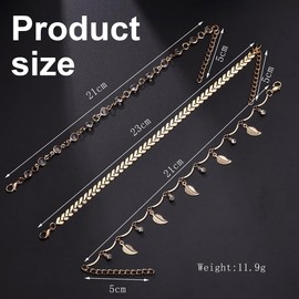 LuLiyLdJ Anklet for Women Gold, Triple Anklet, Anklet Women, Anklet Boho Anklet Women for Women and Girls