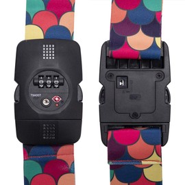 Travelkin クロス荷物ストラップ TSA承認 伸縮性スーツケースベルト 20~32インチにフィット