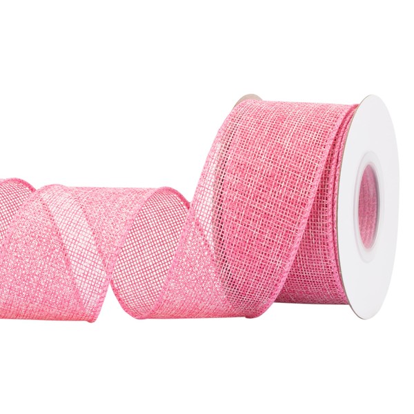 Joycrosso Burlap Wired Edge Ribbon 50mm x 9 Meters, Coreopsis,