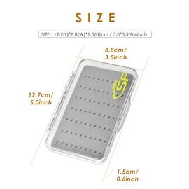 SF Slim Fishing Fly Box Thin Foam Lightweight Trout Flies Plastic Clear Fishing Box