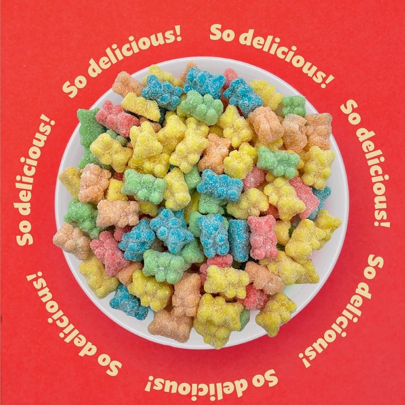 iLike! Sour Neon Gummy Bears Candy, Assorted Fruit Flavors, 2-Pound