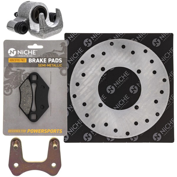 NICHE Rear Left Brake Rotor Caliper Pad Set for Polaris