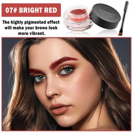AWCCXMYM Eyebrow Pomade Cream Eyebrow Gel Highly Pigmented Natural Wild Plumping Long Lasting Waterproof Brow Pomade Makeup For Glowing Charming Eye Brow Makeup 07#Bright Red