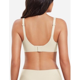 YEOREO Womens Everyday Bra Scoop Wireless Bralette No Underwire Corriney Full Coverage Push Up Bra, White, X-Large