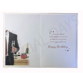 for Someone Special Male Gifts Champagne Design Happy Birthday Card Lovely Verse