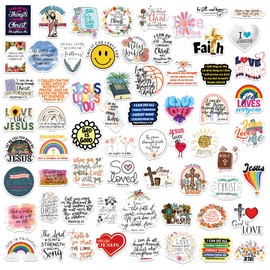 128 PCS Christian Motivational Inspirational Stickers Bible Theme Scrapbook Stickers Funny Journal Stickers Vinyl Waterproof Sticker for Laptop Phone Water Bottles and More DIY Decoration