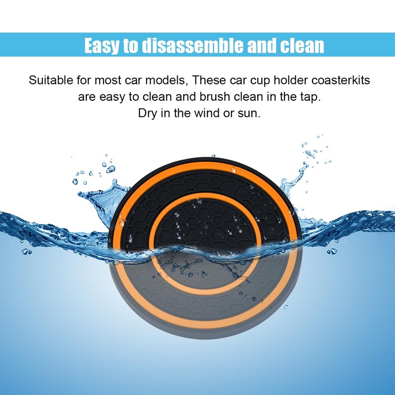 2PCS Car Cup Holder Coasters, 2.75 Inch Auto Non-Slip Anti