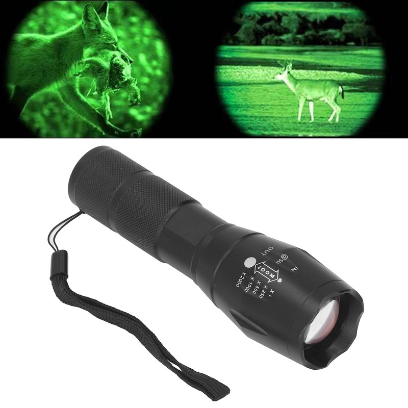 Small LED Flashlight Single Mode Retractable Focusing Waterproof Green Light