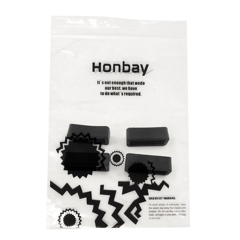 Honbay 4PCS 24mm Rubber Replacement Watch Band Loops Silicone Watch